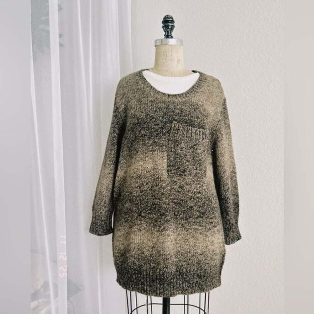Vintage Wallace Cozy Marino Wool Brown Gradient Women's Sweater